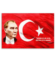 ''Güner Ofis'' Atatürk Tablosu Deri Üzerine Kanvas Tablo 80x130