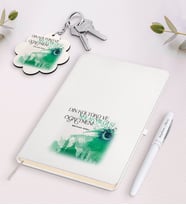 BK Gift Kişiye Özel Din Kültürü Ve Ahlak Bilgisi Öğretmeni Beyaz Defter Kalem Ve Anahtarlık Hediye Seti-4 (Model 1)