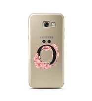 Pembe Çiçekli Harf Tasarım Süper Şeffaf Silikon Telefon Kılıfı Samsung A5 (2017)