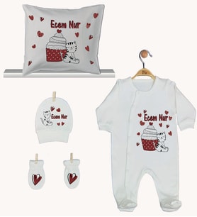 Pia Baby Gl 1921-04 İsme Özel Yastık Tulum Set