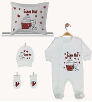 Pia Baby Gl 1921-04 İsme Özel Yastık Tulum Set