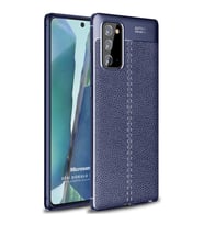 Microsonic Samsung Galaxy Note 20 Kılıf Deri Dokulu Silikon Lacivert