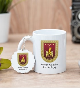Kara Kuvvetleri Beyaz Kupa Bardak Ve Anahtarlık Set