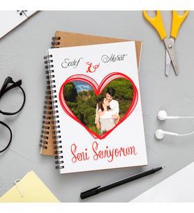 Fotoğraflı Seni Seviyorum Defteri Kişiye Özel