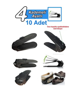 Geseus Ayakkabı Rampası Ayakkabı Düzenleyici Organızer-10Ad-Yükseklik Ayarlı