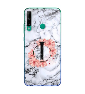 Mermer Çiçekli Harf Tasarım Süper Şeffaf Silikon Telefon Kılıfı Huawei P40 Lite 