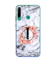 Mermer Çiçekli Harf Tasarım Süper Şeffaf Silikon Telefon Kılıfı Huawei P40 Lite 