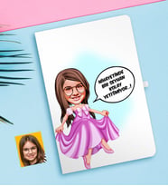 BK Gift Kişiye Özel Kız Çocuk Kolay Yetişmiyor Karikatürlü Beyaz Defter-4