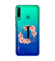 Pembe Çiçekli Harf Tasarım Süper Şeffaf Silikon Telefon Kılıfı Huawei P40 Lite E