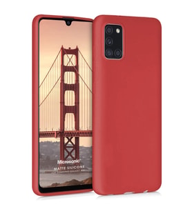 Microsonic Matte Silicone Samsung Galaxy A31 Kılıf Kırmızı