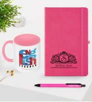 BK Gift Kişiye Özel İngilizce Öğretmeni Temalı Pembe Defter Kalem Kupa Seti - 1