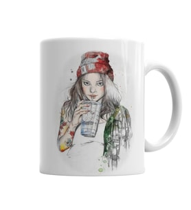 Garota Tatoo Kupa Bardak Porselen