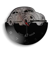BK Gift Kişiye Özel Retro Beetle Tasarımlı Ahşap Duvar Saati Model 31