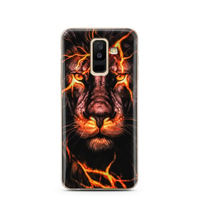Aslan Neon Tasarım Süper Şeffaf Silikon Telefon Kılıfı Samsung A6 Plus