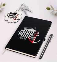 BK Gift Kişiye Özel Kaptan Siyah Defter Kalem Ve Anahtarlık Hediye Seti-2 (Model 1)