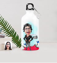 BK Gift Kişiye Özel Bayan Pilot Karikatürlü Metal Suluk 500 Ml
