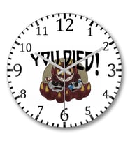 Cuphead 02 Duvar Saati Bombeli Gercek Cam