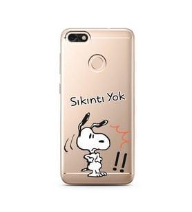 Snoopy Tasarımlı Süper Şeffaf Silikon Telefon Kılıfı Huawei P9 Lite 2017 Mini 