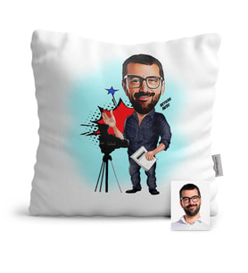 BK Gift Kişiye Özel Bay Yönetmen Karikatür  Yastık  1