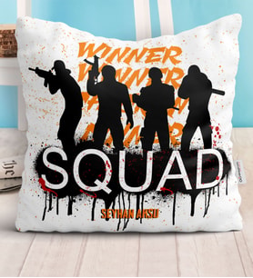 BK Gift Kişiye Özel PUBG Yastık - 10 (Beyaz)
