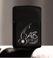 BK Gift Kişiye Özel Mesleki Bas Gitarist Benzinli Siyah Metal Çakmak  1