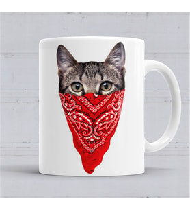 Gangster Cat Kedi Kupa Bardak Porselen