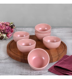 Keramika Mat Açık Pembe Bulut Çerezlik/Sosluk 8 Cm 6 Adet