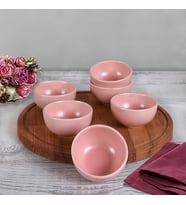 Keramika Mat Açık Pembe Bulut Çerezlik/Sosluk 8 Cm 6 Adet