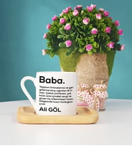Babalar Günü Hediyesi Baba Ahşap Altlıklı Türk Kahvesi Fincanı