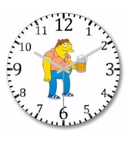Personagem Dos Simpsons Duvar Saati Bombeli Gercek Cam