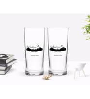BK Gift Kişiye Özel Renkli Baskılı Edirne Tasarımlı Turistik İkili Rakı Bardağı Seti-2 (Beyaz)