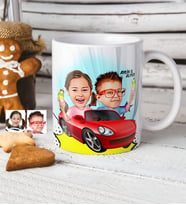 BK Gift Kişiye Özel Kardeşler Karikatürlü Beyaz Kupa Bardak  1