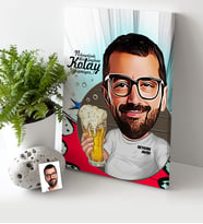 BK Gift Kişiye Özel Şerefe Karikatür Kanvas Tablo 30x50cm