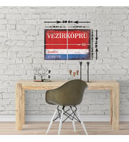 Samsun Vezirköprü Sokak Tabelası Vintage Tablo 4 Parça 20x30cm (40x60cm)