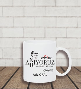 Kişiye Özel 10 Kasım Tasarımlı Kupa Bardak
