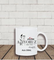 Kişiye Özel 10 Kasım Tasarımlı Kupa Bardak