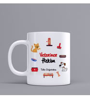 Kişiye Özel Veteriner HekimTemalı Kupa Bardak Z36