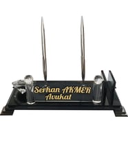 Kristal Masa İsimliği Kalemli Ofis Hediyesi Masa İsimliği - Kişiye Özel Masaüstü İsimlik - Kalemlik Masa İsimliği,İsimlik