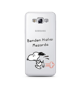 Snoopy Tasarımlı Süper Şeffaf Silikon Telefon Kılıfı Samsung E7