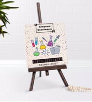BK Gift Kişiye Özel Kimya Öğretmeni Şovaleli Doğal Taş-4 (Beyaz)