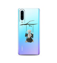 Salıncak Kız Tasarımlı Süper Şeffaf Silikon Telefon Kılıfı Huawei P30 