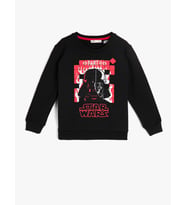 KOTON Star Wars Lisansli Baskili Sweatshirt (Siyah)