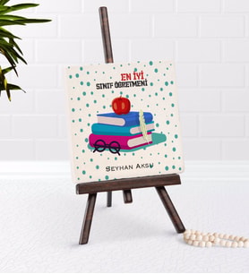 BK Gift Kişiye Özel En İyi Sınıf Öğretmeni Şovaleli Doğal Taş-13 (Beyaz)