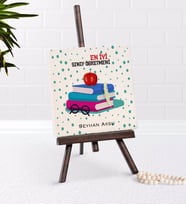 BK Gift Kişiye Özel En İyi Sınıf Öğretmeni Şovaleli Doğal Taş-13 (Beyaz)