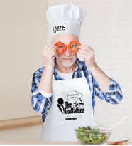 BK Gift Kişiye Özel Babaların Babası Erkek Mutfak Önlüğü ve Aşçı Şapkası Seti-3 (Beyaz)