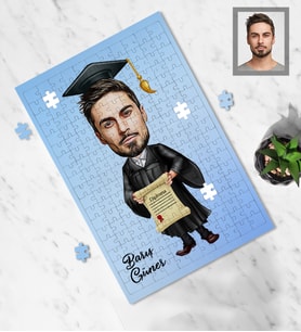 Kişiye Özel Mezuniyet Karikatürlü A3 240 Parça Puzzle Bay-2