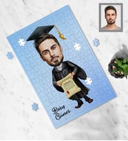 Kişiye Özel Mezuniyet Karikatürlü A3 240 Parça Puzzle Bay-2