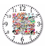 Powerpuff  Girls  Duvar Saati Bombeli Gercek Cam