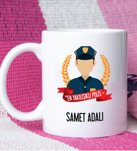 Erkek Polise En Yakışıklı Polis Kupa Bardak