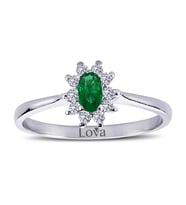Lova Pırlantalı Oval Zümrüt Anturaj Yüzük - 1080051